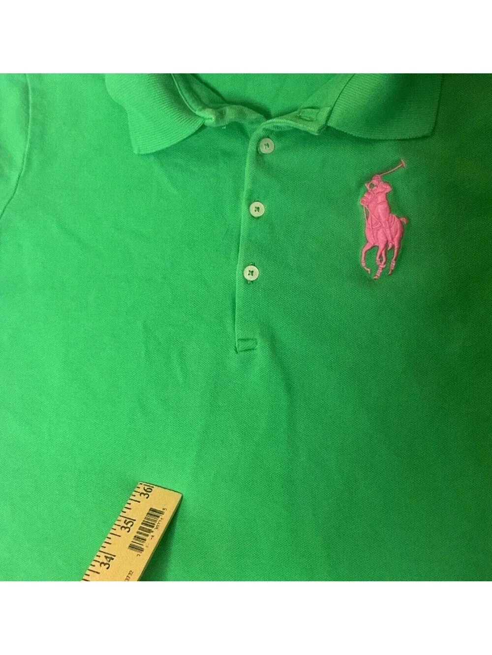 Polo Ralph Lauren Girls XL 16 Bright Green Large Pink Pony